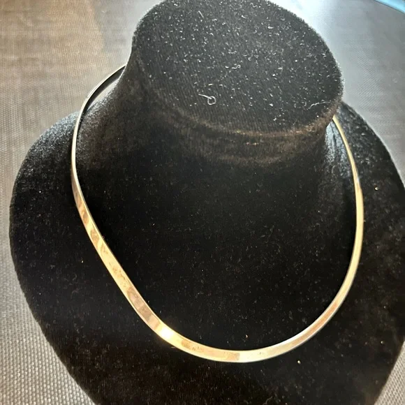 Sterling Silver 925 Torque Torc Modernist Necklace Ring Collar Vintage - Picture 7 of 9